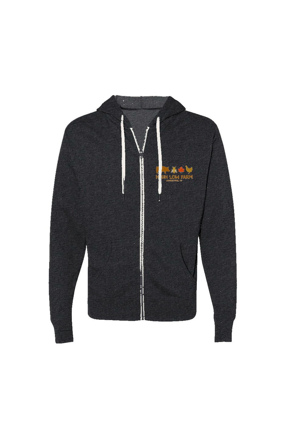 Heathered French Terry Full-Zip Hooded Sweatshirt