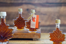 Load image into Gallery viewer, Pure Vermont Maple Syrup in Maple Leaf Bottle
